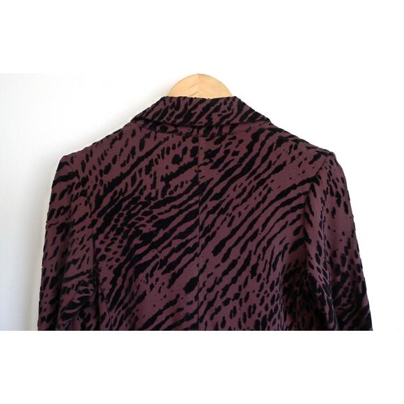 MAJESTIC FILATURES Burnout Animal Print Flocked Fleece Jersey Blazer 1 S $265 - Picture 9 of 10